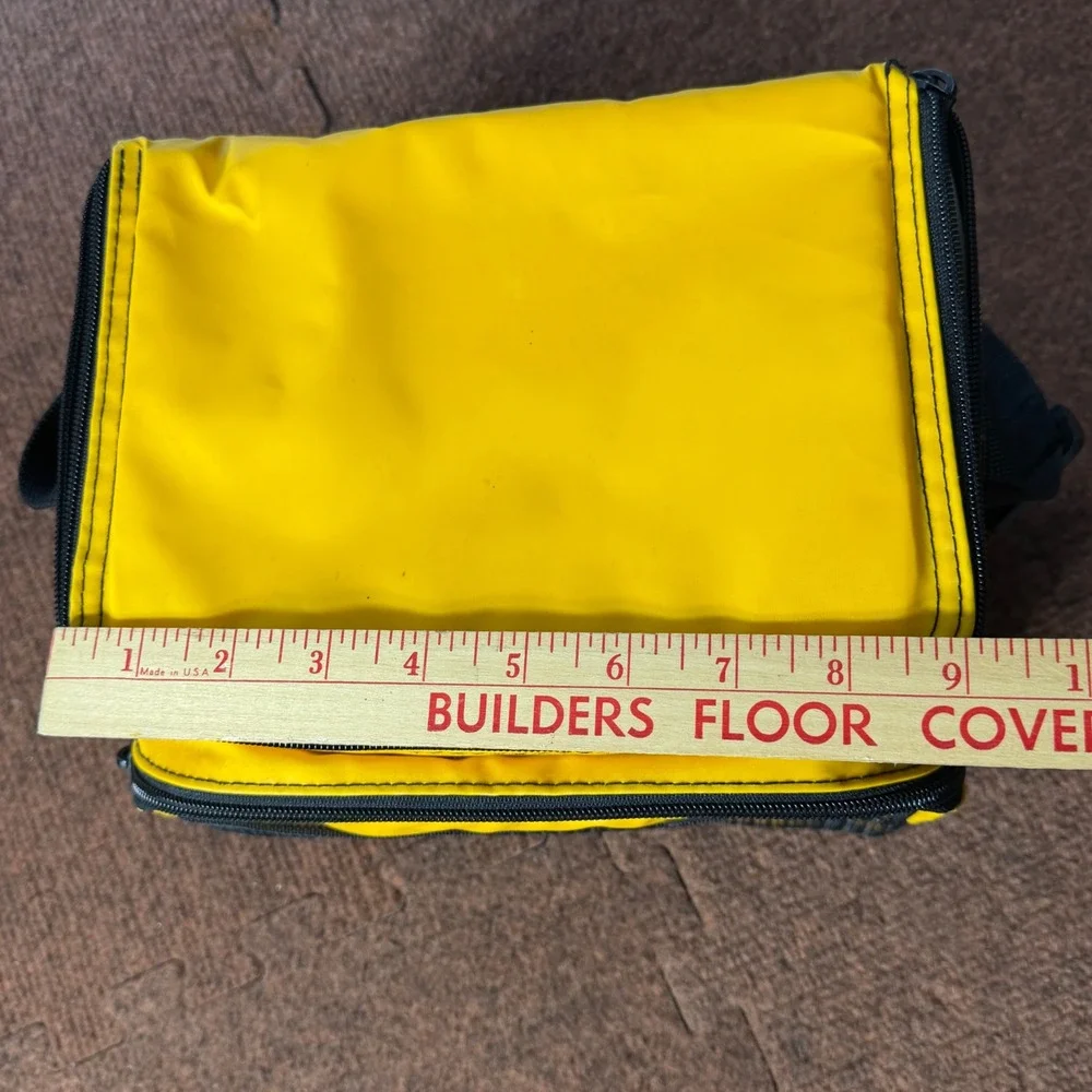 A+ Arctic Zone Insulated Lunch Bag Yellow Black Dual Compartment Shoulder Strap